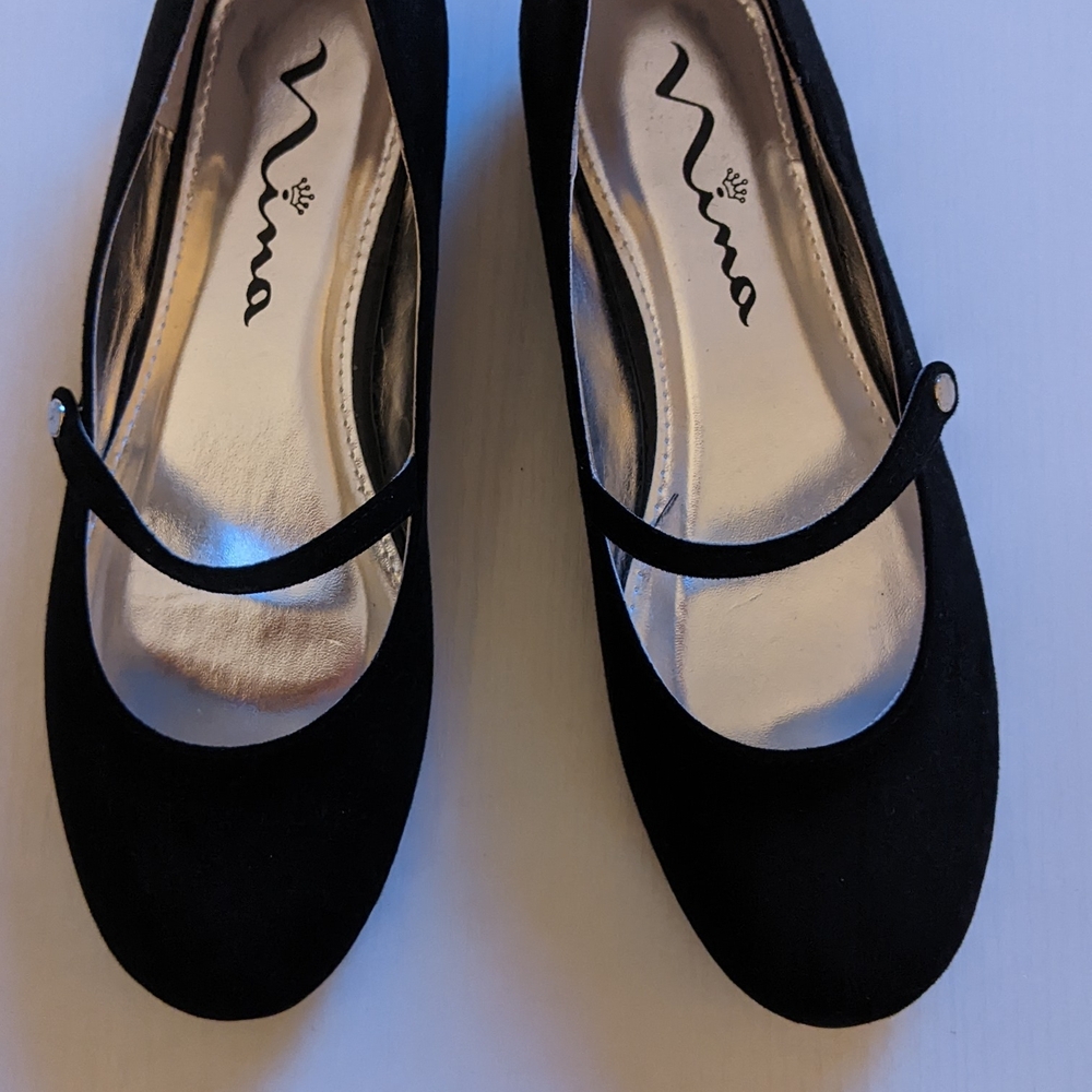 Nina Women's Black Flats with Strap
